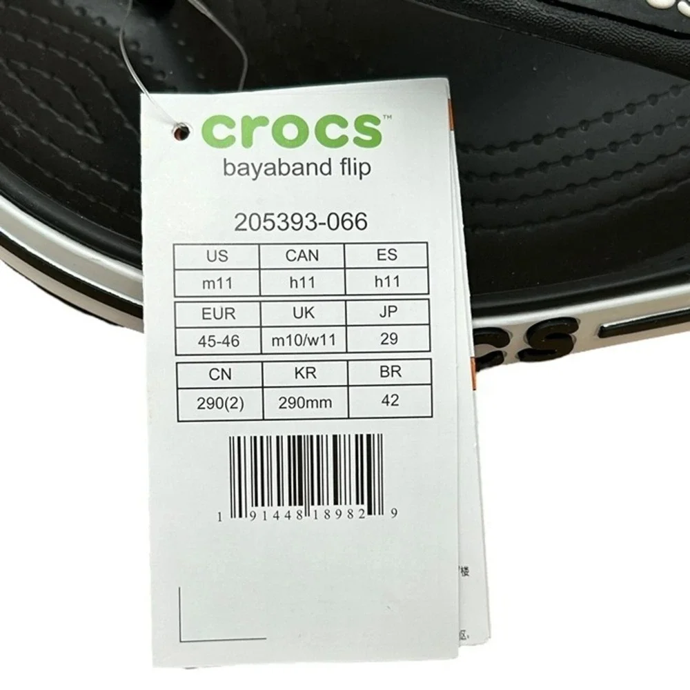 Crocs Men's Bayaband Flip Flop Sandals Size 11 Black Water Friendly Lightweight